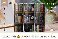 Embroidery Halloween Tumbler, Gothic Tumbler Wrap, Skull PNG Product Image 1