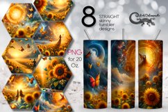 Romantic sunflower | 8 Skinny tumbler Sublimation designs Product Image 1