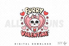 Furry Valentine PNG, Valentine’s Day Sublimation PNG Product Image 1