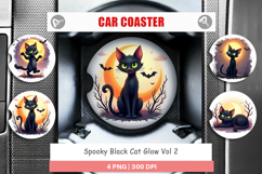 Car Coaster Halloween Cat Glow Product Image 1