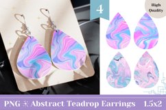 Liquid Teardrop Earrings Sublimation, Fluid Art Earrings PNG Product Image 1
