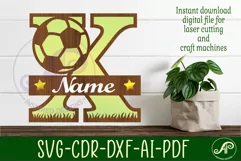 Football or Soccer Capital Monogram Letter X SVG Product Image 1