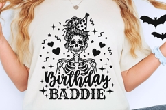 Birthday Baddie Svg, Birthday Girl Svg, Skeleton Girl Svg. Product Image 2