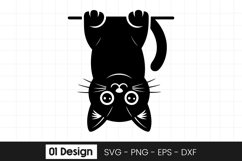 Funny Hanging Cat Peeking Cat Clipart SVG PNG Product Image 1