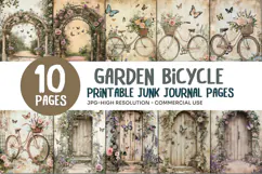 Garden Bicycle Junk Journal Pages Product Image 1
