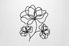 Elegant Black Line Floral Embroidery Design Product Image 1