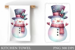 Snowman Kitchen Towel Design. Christmas Kitchen Towel Product Image 1