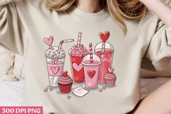 Valentine Drinks & Desserts PNG, Cozy Valentine Sublimation Product Image 2