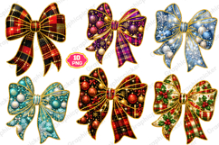 Christmas Bow PNG, Coquette Christmas Sublimation, Christmas Product Image 1