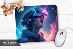 Cosmic Wonder VR Gamer in Awe Mouse Pad PNG Design Product Image 1