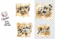 Music Notes. Overlay, Ephemera, PNG, Clipart, Watercolor Product Image 1