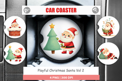 Car Coaster Playful Christmas Santa Product Image 1
