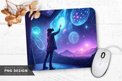 Cosmic Hologram Interaction Mouse Pad PNG Design Product Image 1