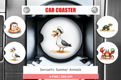 Sarcastic Summer Animals Car Coaster Product Image 1