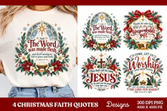 4 Christian Christmas PNG Designs, 4 Bible Verse Christmas P Product Image 1