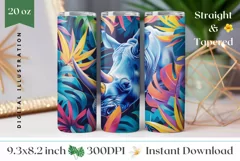Rhinoceros Tumbler Wrap, Rhinoceros Sublimation Design Product Image 1