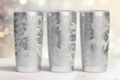 20oz Tumbler laser svg wrap|Sunflowers and Butterflies Product Image 3