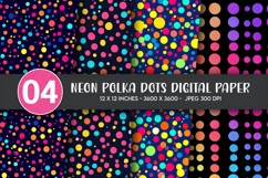 Neon Polka Dots Digital Paper Product Image 1