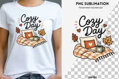 Cozy Day Fall PNG | Autumn Blanket Coffee Clipart Product Image 1