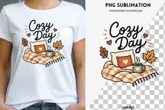 Cozy Day Fall PNG | Autumn Blanket Coffee Clipart Product Image 1