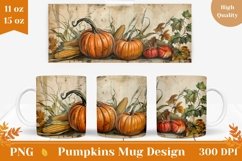 Vintage Fall Mug Template, Harvest Pumpkin Mug PNG Product Image 1