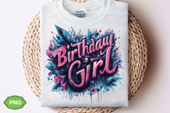 Birthday Girl PNG Floral Birthday PNG Product Image 2