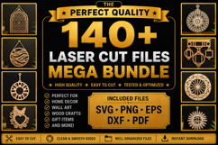 140 Laser Cut Files Mega SVG Bundle,Laser Cut Files,Wall Art Product Image 1