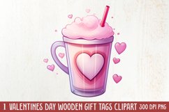 Valentine Coffee Cup Sublimation Clipart Product Image 1