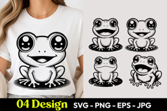 Cute Frog Cartoon SVG PNG Product Image 1