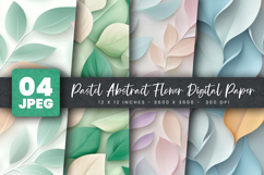 Pastel Abstract Flower Digital Paper Product Image 1