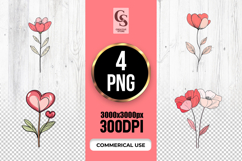 Minimal Floral Stems Illustration Clipart Sublimation PNG Product Image 1