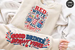 Patriotic Drinks Front Sleeve PNG, 4th of July Front Sleeve Product Image 1