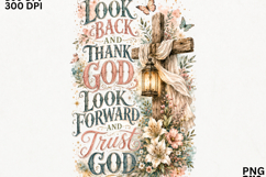 Look Back Thank God Trust God Christian Floral SVG Product Image 2