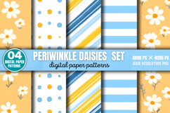 Periwinkle Daisies Set Digital Paper PNG Product Image 1