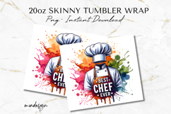 Best Chef Ever Tumbler Wrap PNG, Chef Sublimation Design Product Image 2