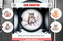 Magical Forest Motherhood Car Coaster Product Image 1