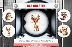 Winter Glow Whimsical Car Coaster Product Image 1