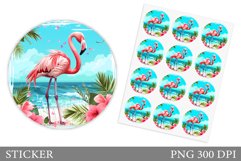 Flamingo Sticker Design. Sea Sticker Template Product Image 1