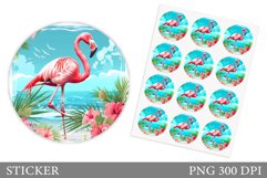 Flamingo Sticker Design. Bird Sticker Template Product Image 1