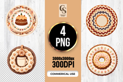 Rustic Bakery Wreath Clipart Sublimation PNG Product Image 1