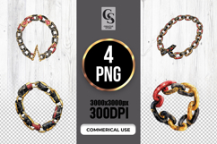 Watercolor Chain Bracelet Clipart PNG Product Image 1