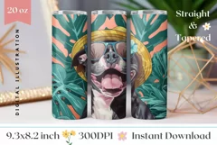 Summer Tumbler Wrap, Staffordshire Bull Terrier Dog Tumbler Product Image 1