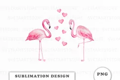 Watercolor Flamingo Sublimation Downloads Product Image 1
