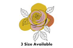 Modern Yellow Rose Abstract Embroidery Design Product Image 1