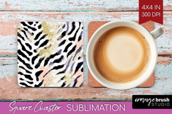 Abstract Square Coaster - Modern Texture Coaster PNG Product Image 1