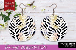 Abstract Round Earrings - Modern Texture PNG Sublimation Product Image 1