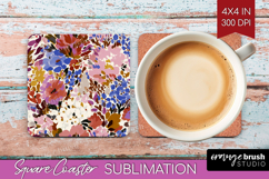 Abstract Square Coaster - Modern Texture Coaster PNG Product Image 1