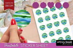 Abstract Round Sticker - Modern Texture Printable Sticker Product Image 1