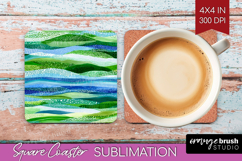 Abstract Square Coaster - Modern Texture Coaster PNG Product Image 1