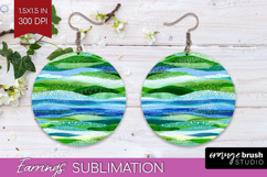 Abstract Round Earrings - Modern Texture PNG Sublimation Product Image 1